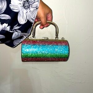 Multicolor Glitter Clutch Bag